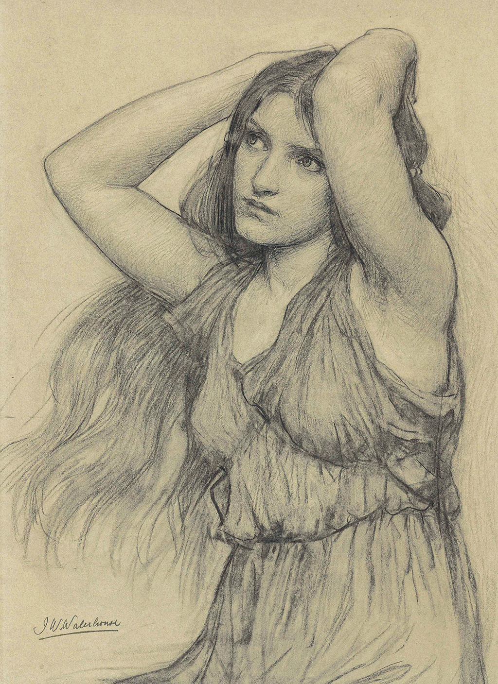 Flora (Drawing) in Detail John William Waterhouse